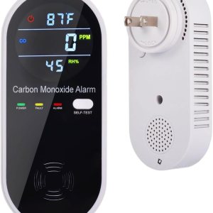 KH Alert Detectores de monóxido de carbono, detector de monóxido de carbono enchufable con sensor de temperatura y humedad integrado, alarma de KH Alert Detectores de monóxido de carbono, detector de monóxido de carbono enchufable con sensor de temperatura y humedad integrado, alarma de