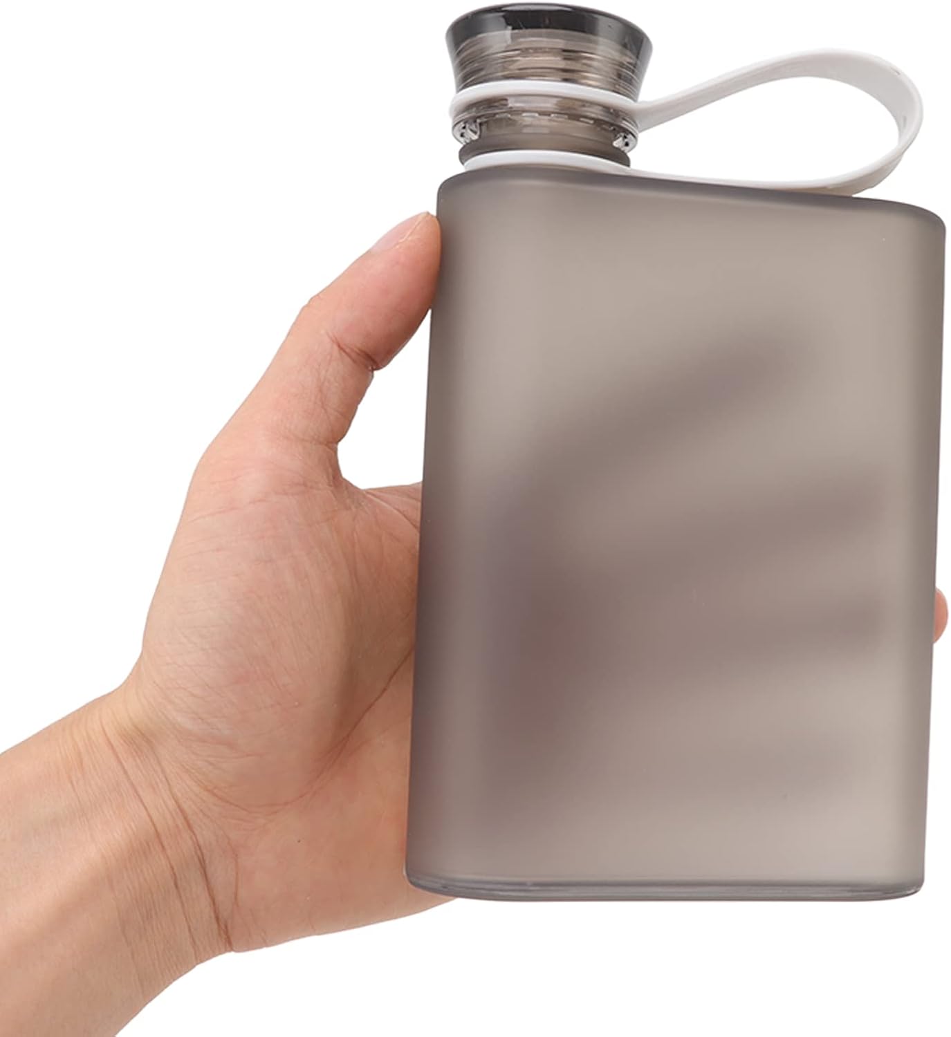 CHICIRIS Botella de agua plana, 13.4 onzas líquidas, transparente, A5, a prueba de fugas, rectangular, para deportes al aire libre, gimnasio,