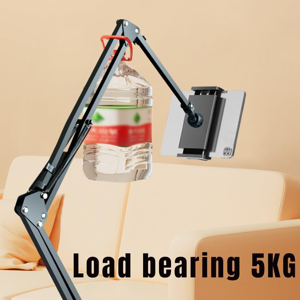 Soporte oculto para tableta de teléfono de cabecera retráctil, soporte plegable ajustable para tableta, soporte de brazo para tableta compatible con