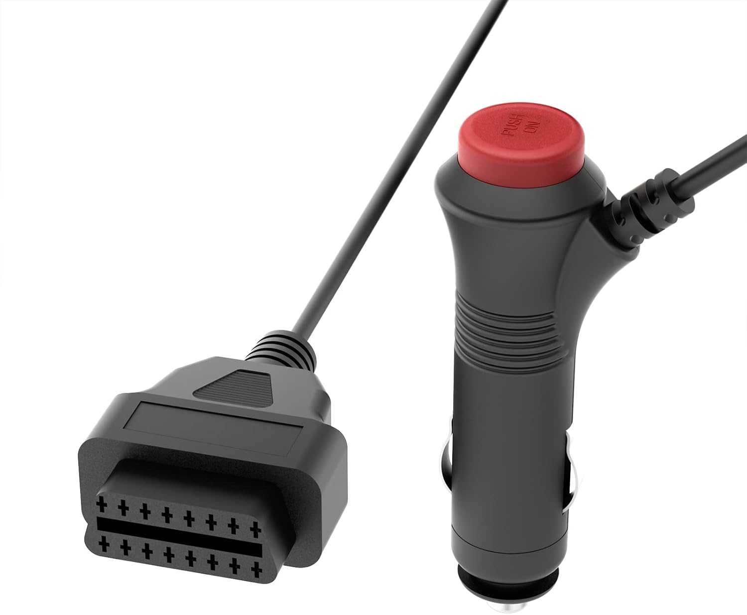 Encendedor con botón de interruptor a OBD2 16Pin conector hembra ECU Cable 12V DC Fuente de alimentación (1M3.3ft) Cambiar encendedor de cigarrillos