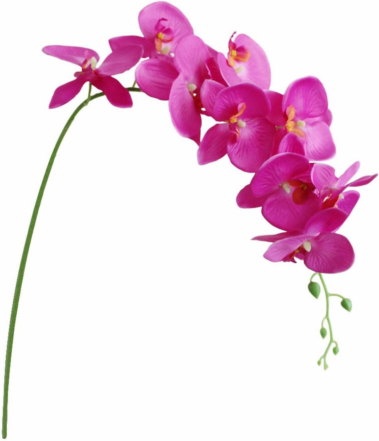 FRAKYEN Tallos de orquídeas artificiales de poliuretano de tacto real, flores de orquídea blanca falsa para boda, arreglo floral, decoración de