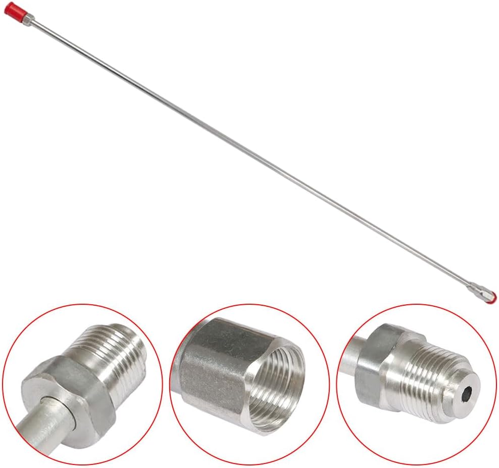 elfinrm Poste de extensión de punta de rociador de pintura sin aire, varilla de extensión de punta de pistola rociadora con protector rojo (59