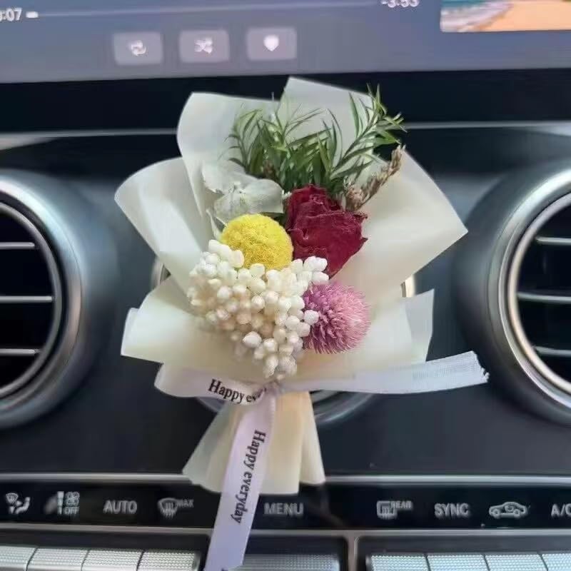 Pequeño ramo de aire ambientador de coche Clips de ventilación Mini ramo de flores secas aire acondicionado salida perfume clip decoración coche