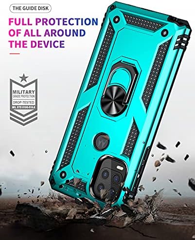 Androgate Funda compatible con Moto G Stylus 5G con protector de pantalla HD, soporte de anillo de grado militar, soporte para automóvil, prueba de