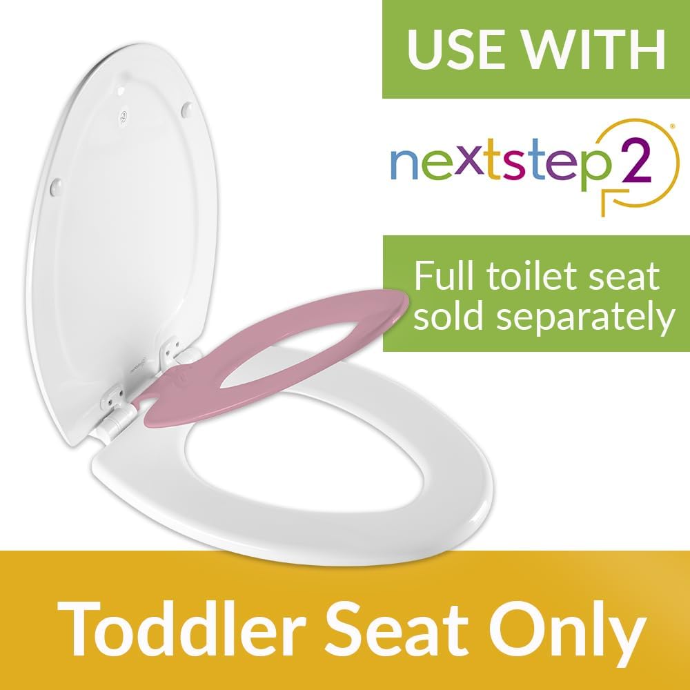 Next Step – Asiento de inodoro para niños pequeños, inserto solo para usar con asiento de inodoro Next Step, cierre lento, extraíble, alargado,