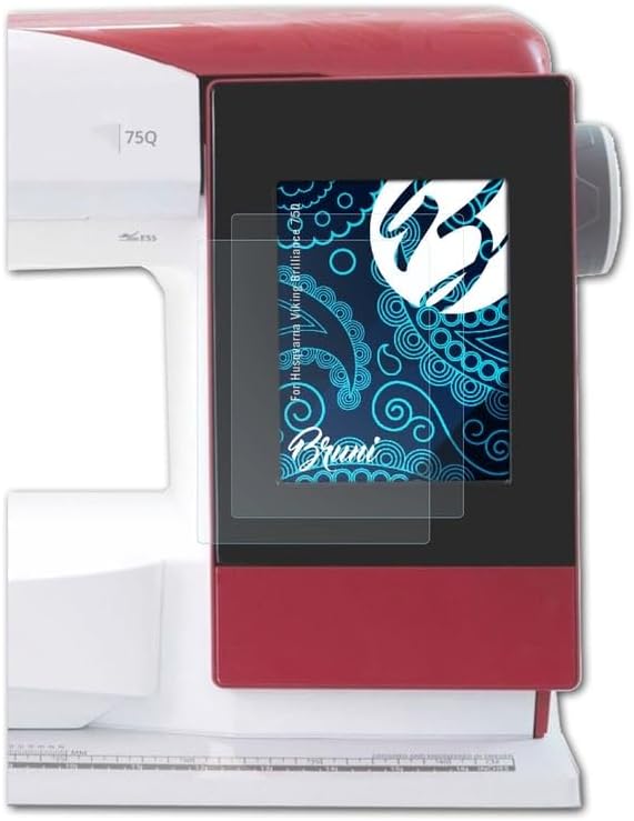 Bruni Protector de pantalla puede usarse con Husqvarna Viking Brilliance 75Q Protector Film, película protectora transparente (2X)