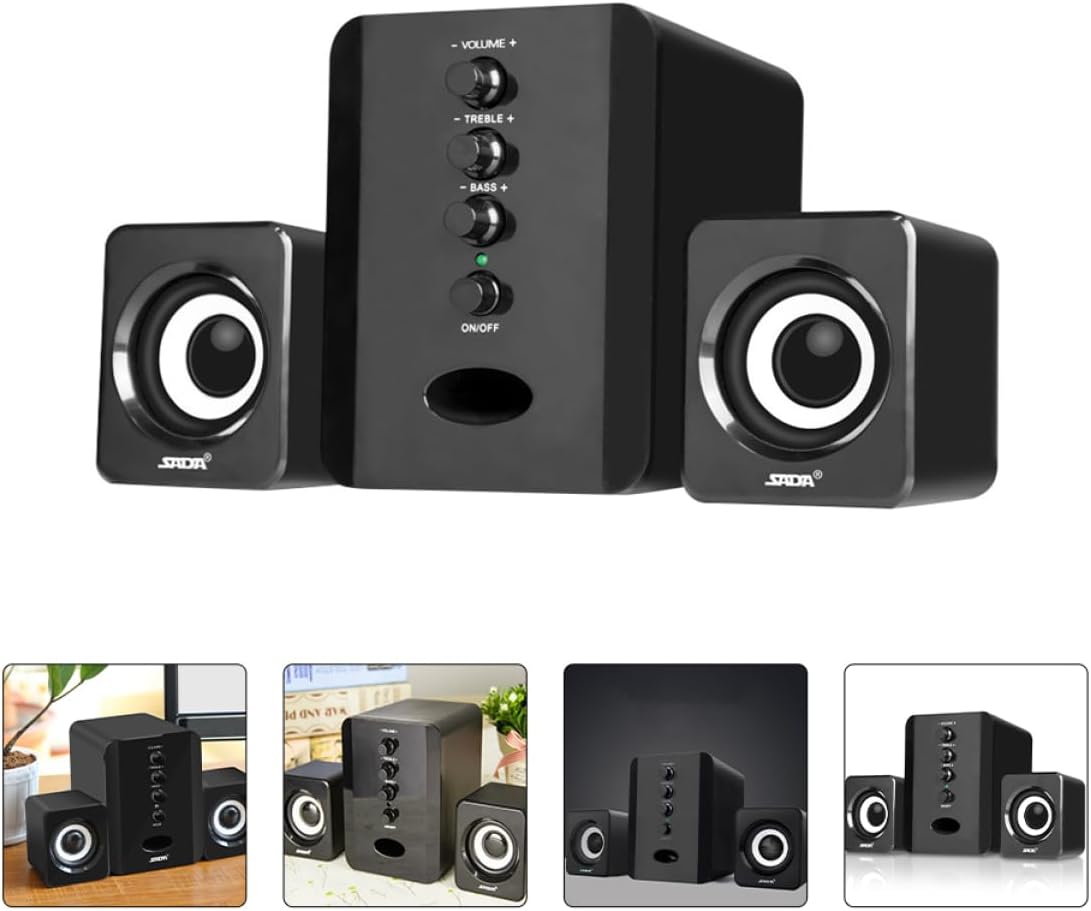 UKCOCO 2 Conjuntos de altavoces de computadora Barra de sonido Teléfono de computadora de escritorio Altavoz USB Altavoz creativo Altavoz elegante