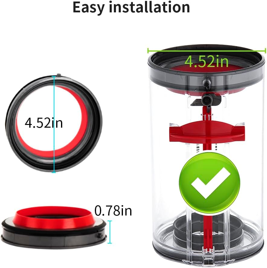 WuYan Repuesto de tapa de depósito de polvo para Dyson V11 V15 SV14 SV15 SV22 Aspiradora Cubo de polvo y taza de suciedad, accesorios de reparación