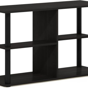 Furinno Romain – Mesa auxiliar estrecha con estantes, color espressonegro Furinno Romain – Mesa auxiliar estrecha con estantes, color espressonegro
