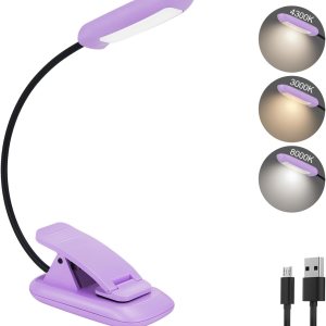 Luz de lectura de libros, lámpara de lectura para el cuidado de los ojos en la cama con brillo ajustable, clip ligero, iluminación nocturna Luz de lectura de libros, lámpara de lectura para el cuidado de los ojos en la cama con brillo ajustable, clip ligero, iluminación nocturna
