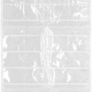 TOPINCN Organizador de joyas colgante de doble cara 72 rejillas de PVC transparente transparente colgar sobre la puerta bolsa de almacenamiento TOPINCN Organizador de joyas colgante de doble cara 72 rejillas de PVC transparente transparente colgar sobre la puerta bolsa de almacenamiento