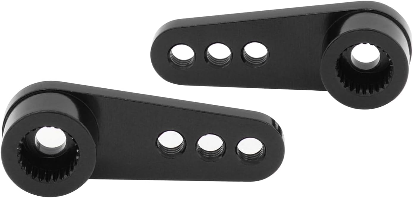 Paquete de 2 brazos de dirección de metal 25T servo bocina M3 hilos compatibles con modelos RCcoche camión buggy (negro)