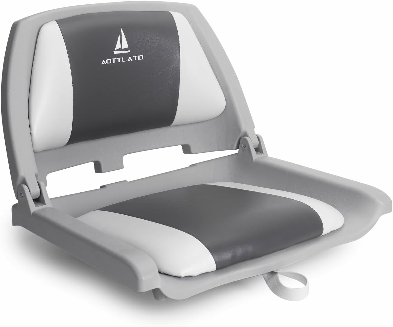 Asiento deportivo prémium para barcos de pesca, color gris y blanco