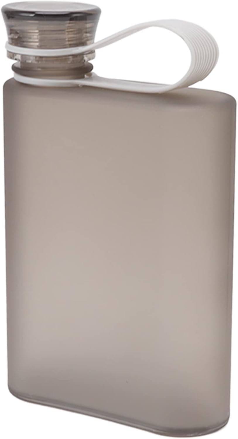 CHICIRIS Botella de agua plana, 13.4 onzas líquidas, transparente, A5, a prueba de fugas, rectangular, para deportes al aire libre, gimnasio,