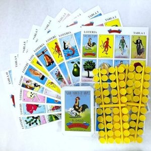 Juego de 10 tabletas de bingo mexicano y naipes gigantes españoles (combinado), tarjeta de lotería mexicana para 10 jugadores, 10 bardos y baraja Juego de 10 tabletas de bingo mexicano y naipes gigantes españoles (combinado), tarjeta de lotería mexicana para 10 jugadores, 10 bardos y baraja