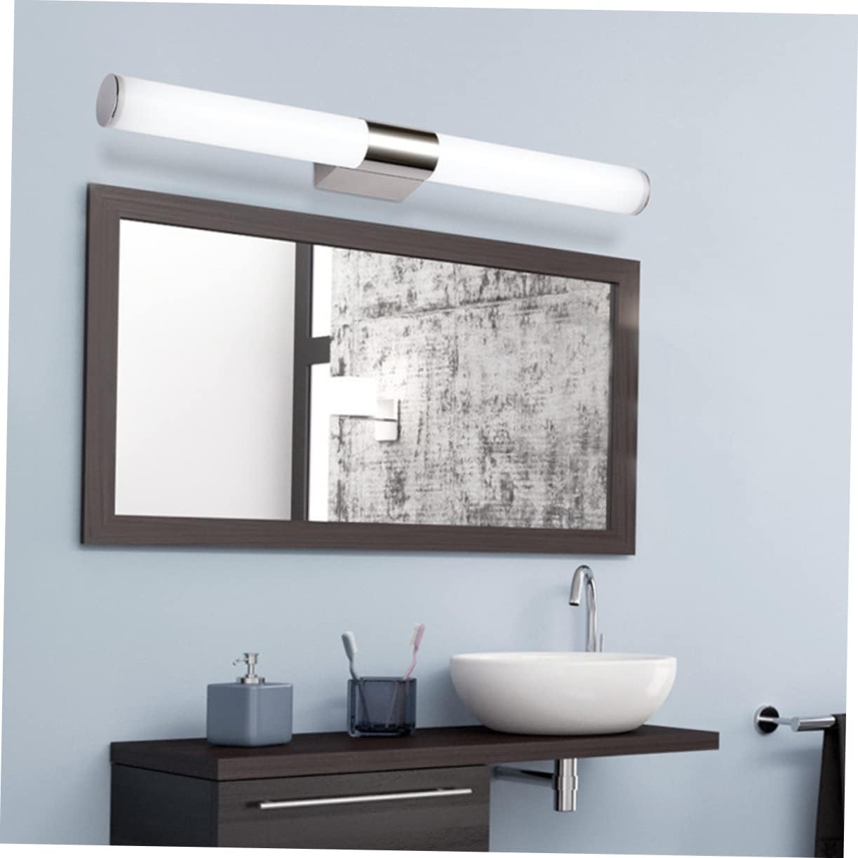Angoily 2 piezas 18 lámpara de tocador de baño, luz de tocador para maquillaje, luz debajo del gabinete, luz de pared recargable, decoración de