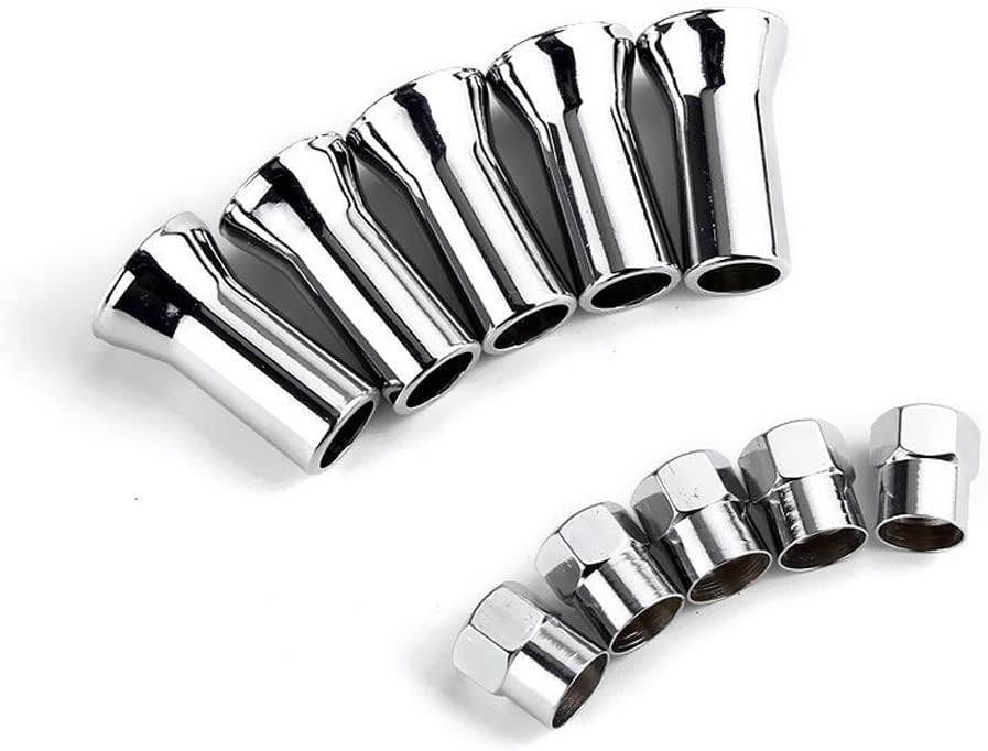 SEADEAR Funda de vástago de válvula de goma cromada ABS 10 piezas Kit de ajuste de tapa de válvula utilizado para TR413AC Kit de accesorios de