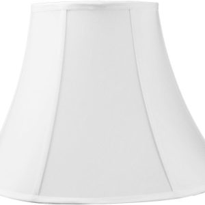 Pantalla Shantung de campana blanca de 9 x 18 x 13.5 pulgadas con instalador de araña de latón, perfecta para lámparas de mesa y pie, grande, color Pantalla Shantung de campana blanca de 9 x 18 x 13.5 pulgadas con instalador de araña de latón, perfecta para lámparas de mesa y pie, grande, color
