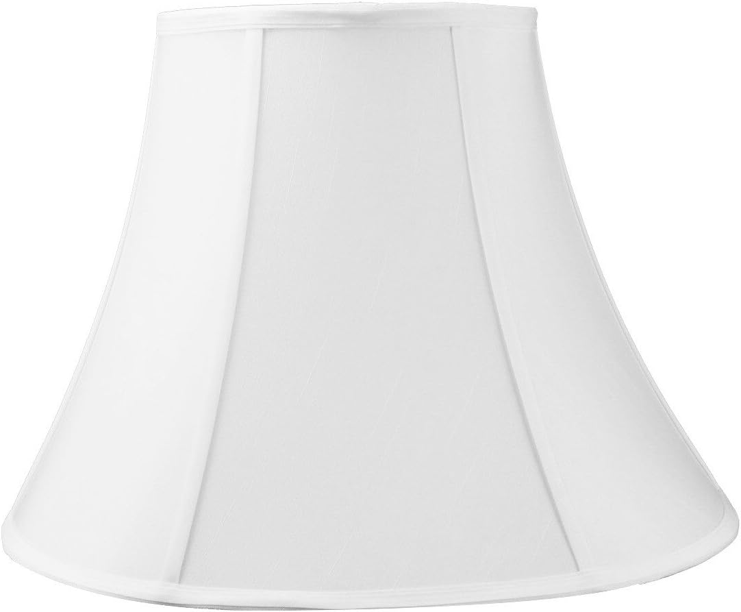 Pantalla Shantung de campana blanca de 9 x 18 x 13.5 pulgadas con instalador de araña de latón, perfecta para lámparas de mesa y pie, grande, color