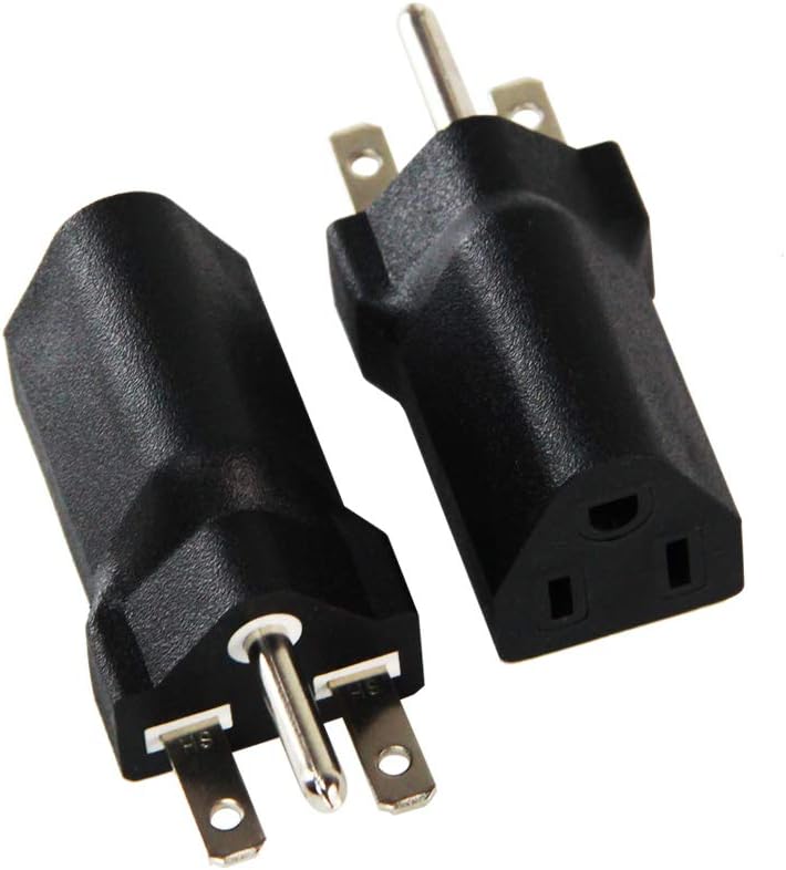 Adaptador de enchufe de EE. UU. 6-15P a 5-15R, convertidor eléctrico, 3 puntas, 110 V  120 V a 220 V  240 V, 15 A, negro, 4 unidades