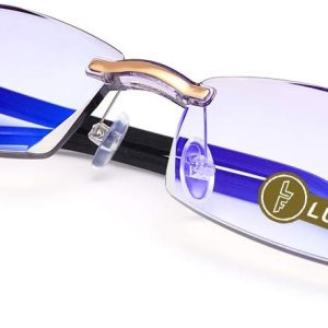 LUFF Gafas de lectura Hd Anti-Blue Diamond Cut Edge Gafas de lectura sin marco para hombre LUFF Gafas de lectura Hd Anti-Blue Diamond Cut Edge Gafas de lectura sin marco para hombre
