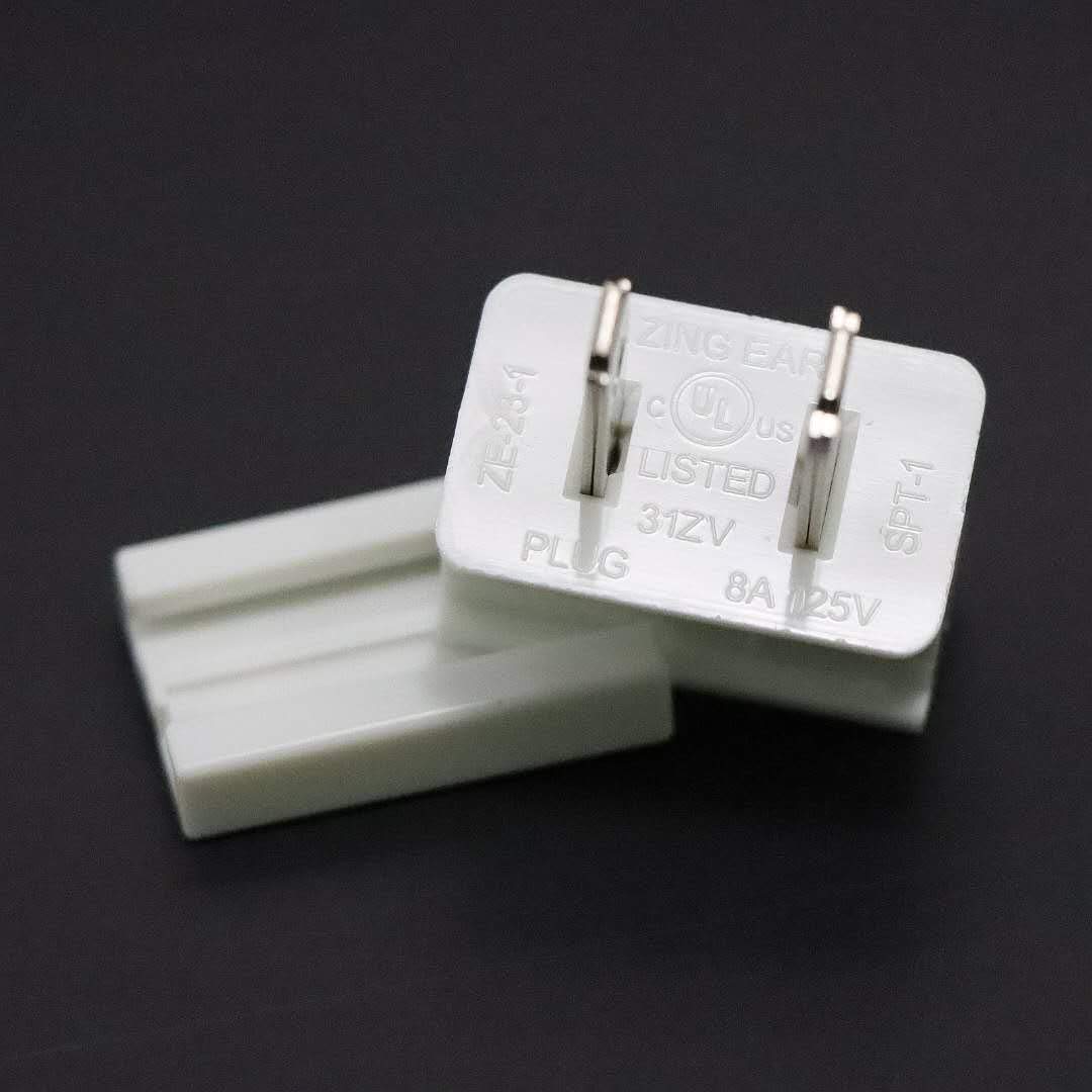 Paquete de 25 enchufes de vampiro, enchufe macho de repuesto de 2 puntas, enchufes eléctricos, extremos de repuesto de cable de extensión para luces