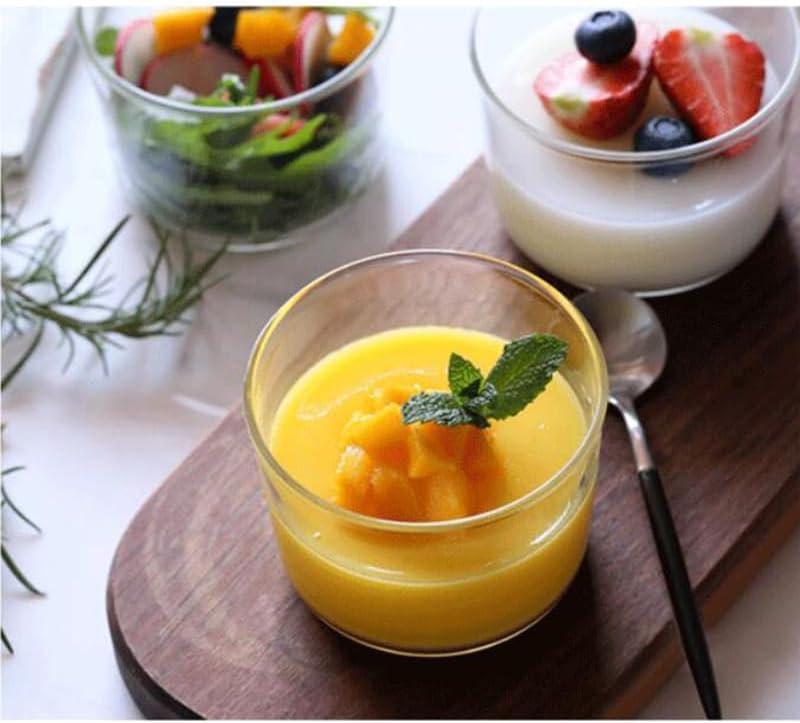 yarlung Paquete de 9 cuencos pequeños de vidrio para postre, taza de crema de 8 onzas, taza de pudín transparente, vasos de degustación, cuencos de