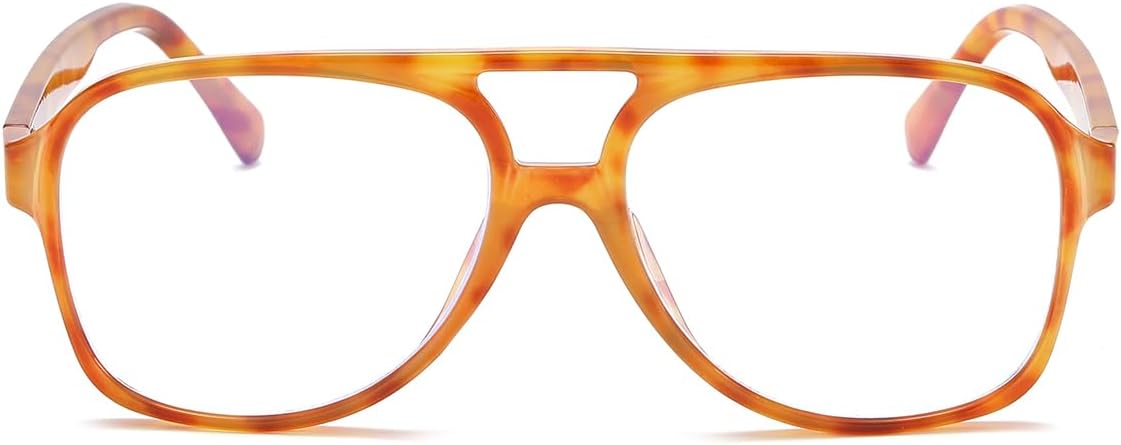 JOVAKIT Gafas de aviador con luz azul para mujeres y hombres, moda retro de los años 70, marco de aviador, gafas de ojo para computadora, antifatiga