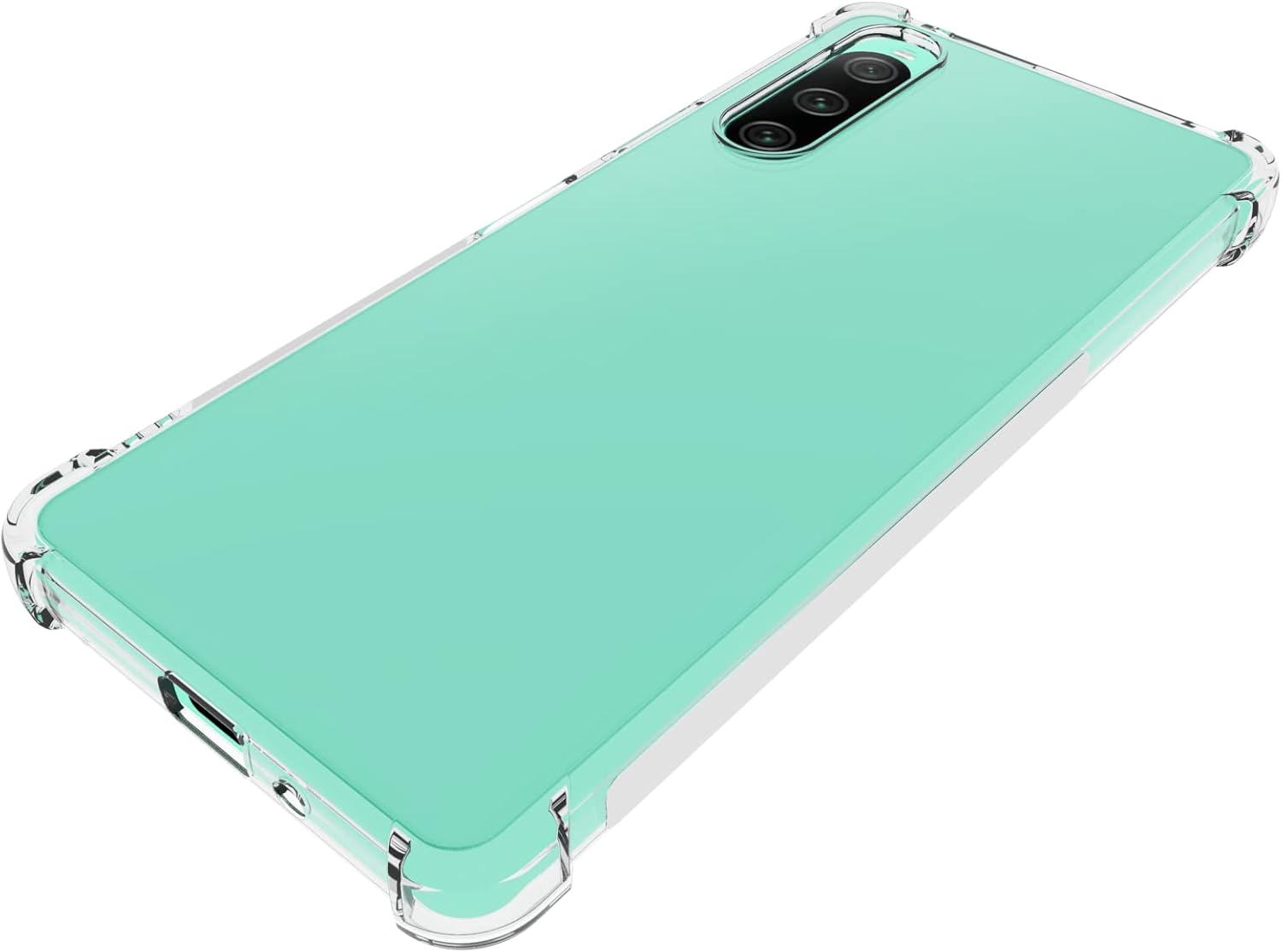 Funda para Sony Xperia 10 V Clear TPU Cuatro Esquinas Cubierta Protectora Transparente Suave