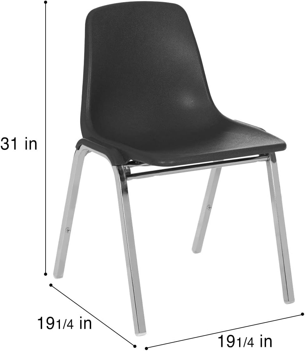 Silla apilable Poly Shell, color negro