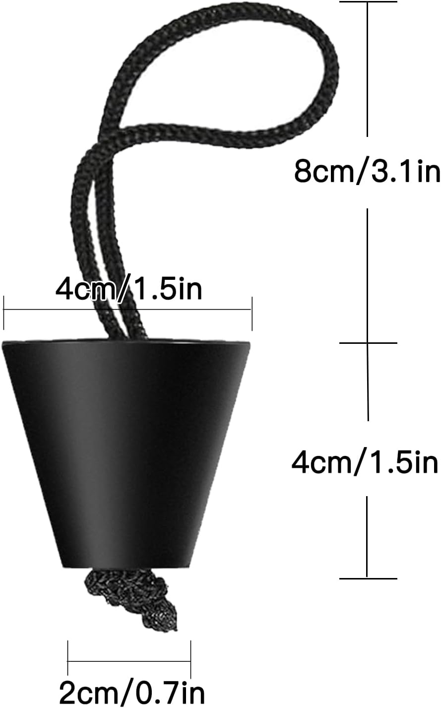 Kit de 8 tapones para kayak, tapón universal de silicona con orificios de drenaje, tapón con cordón, accesorios de kayak