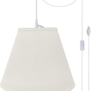 Aspen Creative, 72290-21 Kit de conversión de luz colgante con pantalla de tela imperio de tapa dura, 14 pulgadas de ancho, color blanco Aspen Creative, 72290-21 Kit de conversión de luz colgante con pantalla de tela imperio de tapa dura, 14 pulgadas de ancho, color blanco
