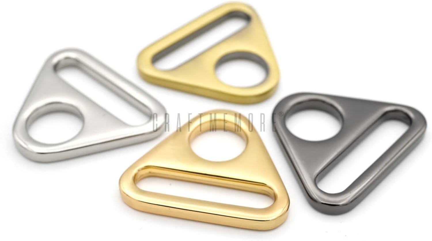 CRAFTMEMORE 4 piezas de ajuste de anillos triangulares hebilla de ajuste de anillos en D para bolsa de coser correa correas SC84