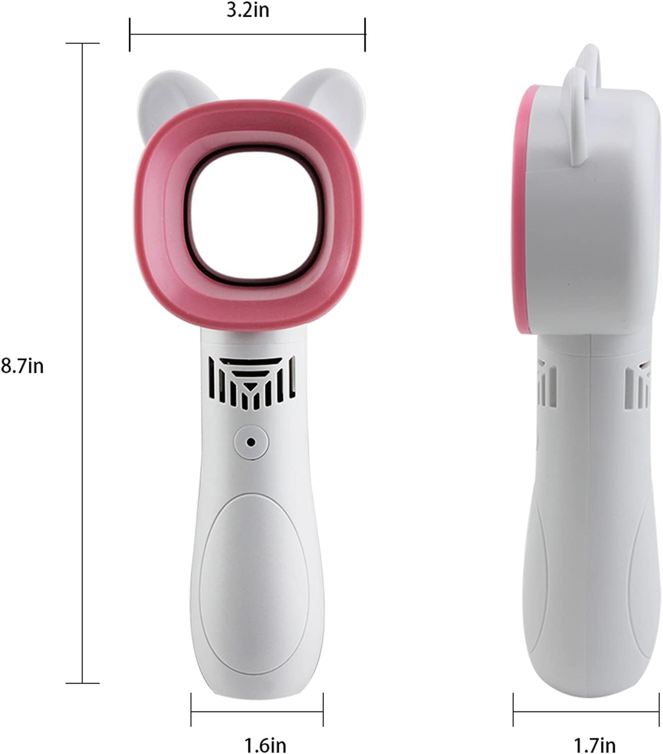 FLY WAY Ventilador portátil sin aspas recargable por USB, mini enfriador sin hojas, ventilador práctico con 3 velocidades ajustables de pie, pequeño