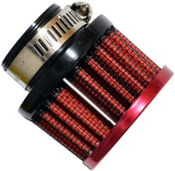 Abrazadera de extremo de goma universal para automóvil de 0.984 in 1 “filtro de aire de admisión con abrazadera ajustable (rojo)
