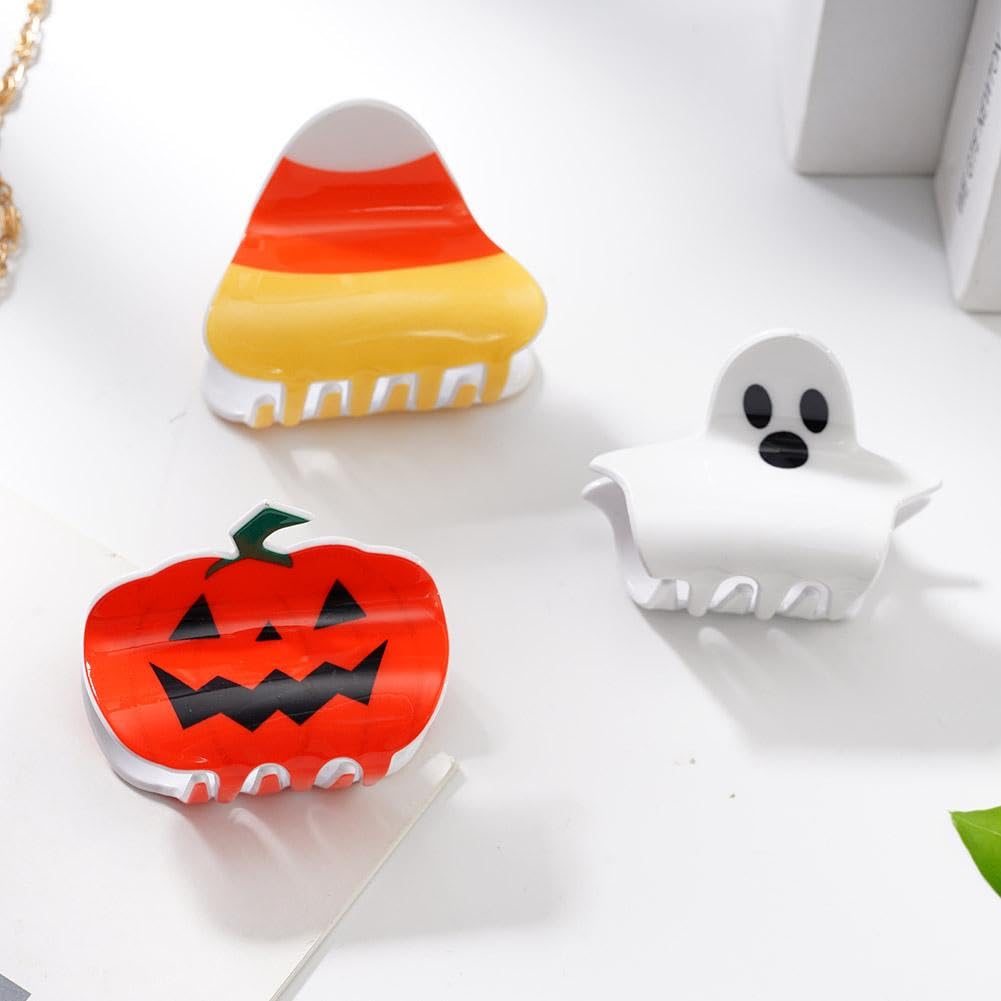 Pinzas para el cabello de Halloween, pinzas para el cabello de calabaza, fantasma, caramelo, maíz, accesorios para el cabello de Halloween para