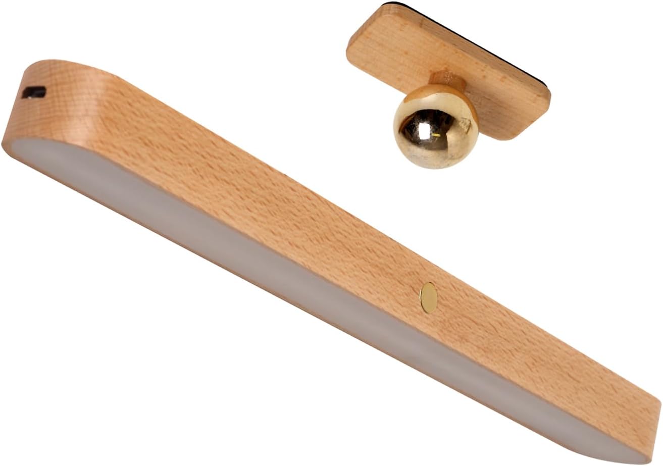 Luz magnética giratoria de 360, funciona con pilas, recargable por USB, regulable, luz nocturna LED para luz de lectura, luz de maquillaje e