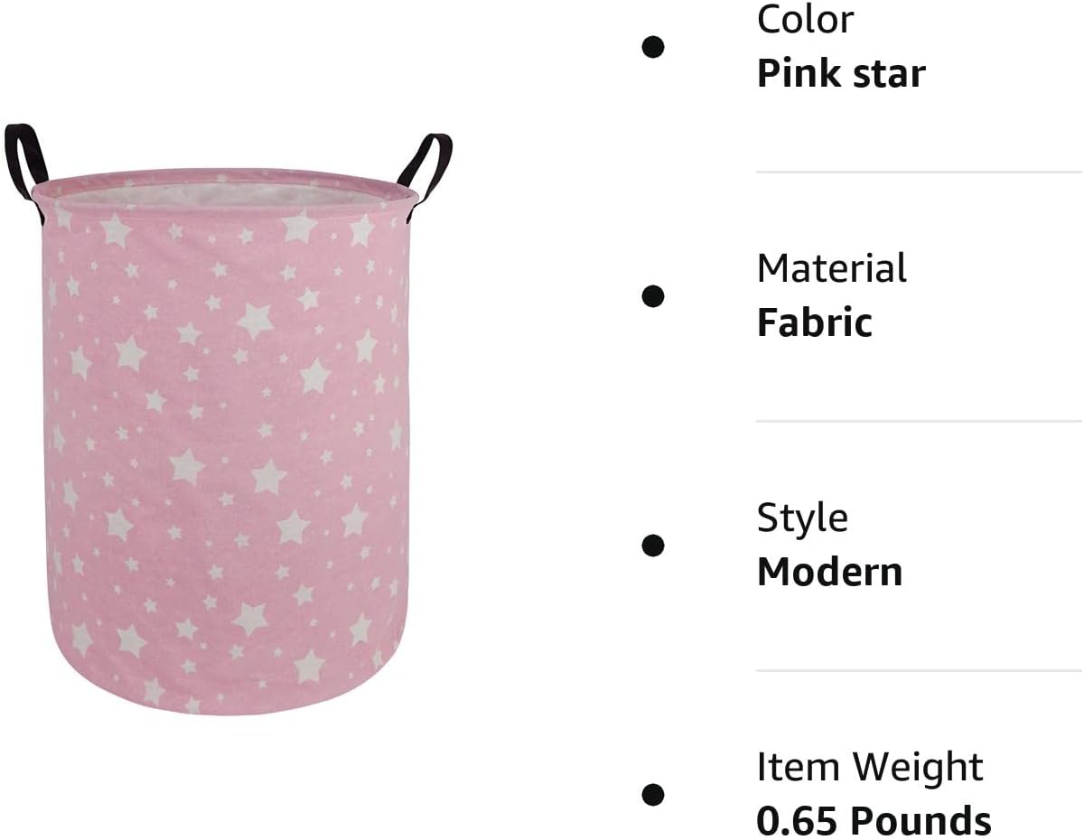 MAIZMZ Caja de almacenamiento grande impermeable ligera rosa cesta organizadora para lavandería de niños, contenedores de juguetes, cestas de