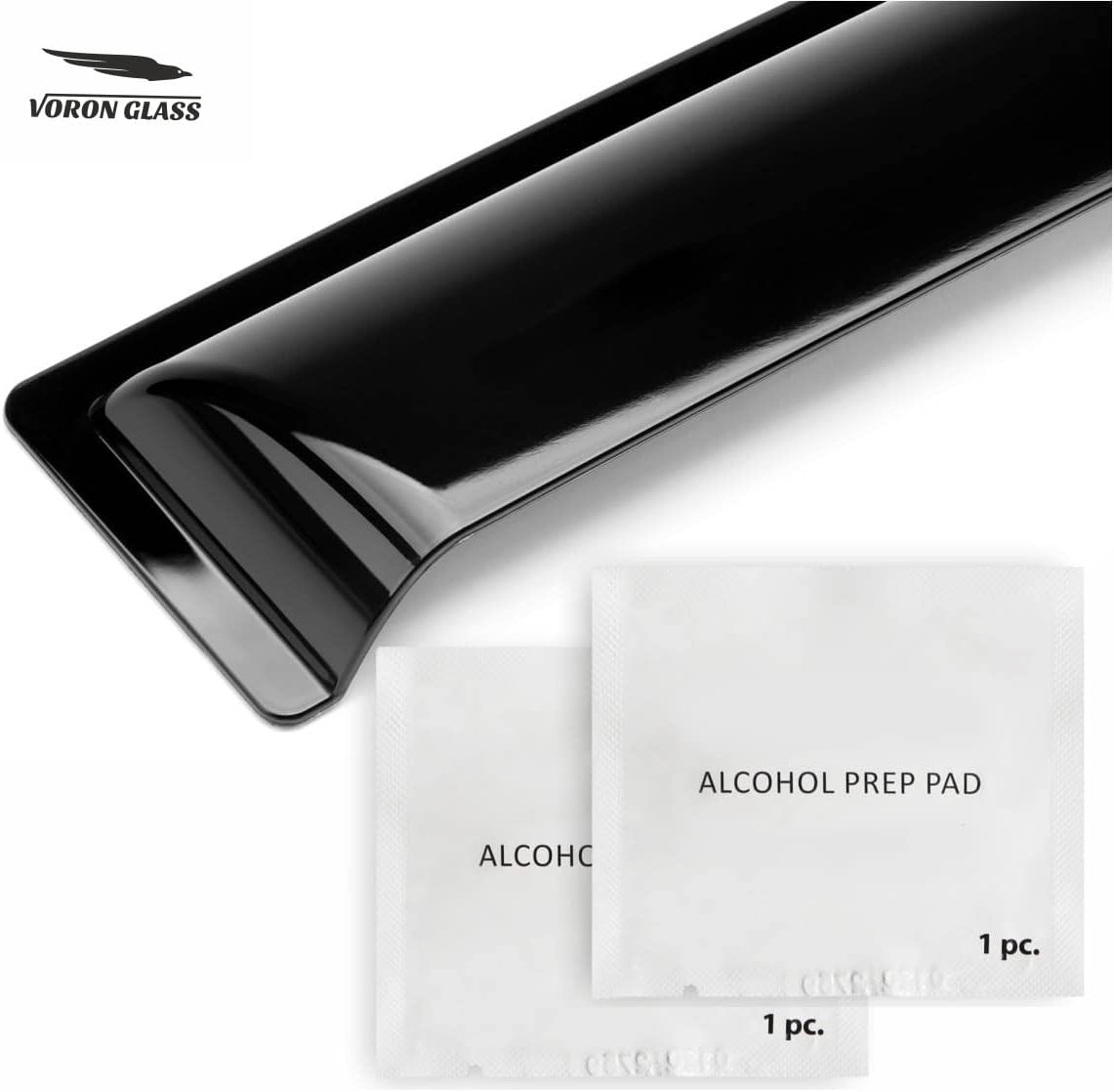 Voron Glass Protectores de lluvia extra duraderos con cinta adhesiva para camiones Ford F250 a F550 Super Duty 1999-2016 SuperCrew, deflectores de