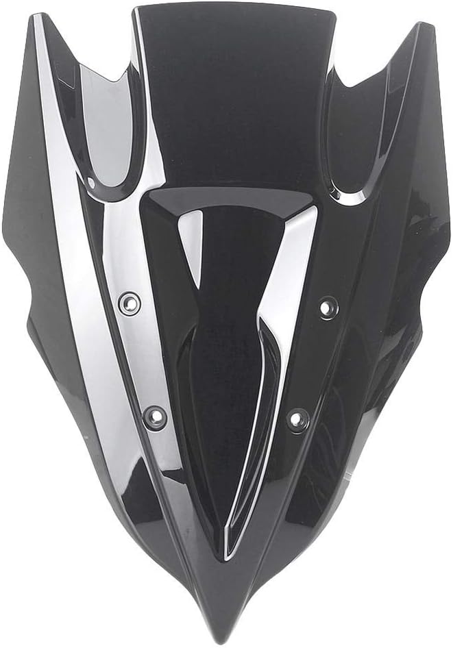 Newsmarts Protector de parabrisas de motocicleta, deflector de alerón, doble burbuja, apto para Kawasaki Z250 Z300 2013 2014 2015 2016, humo