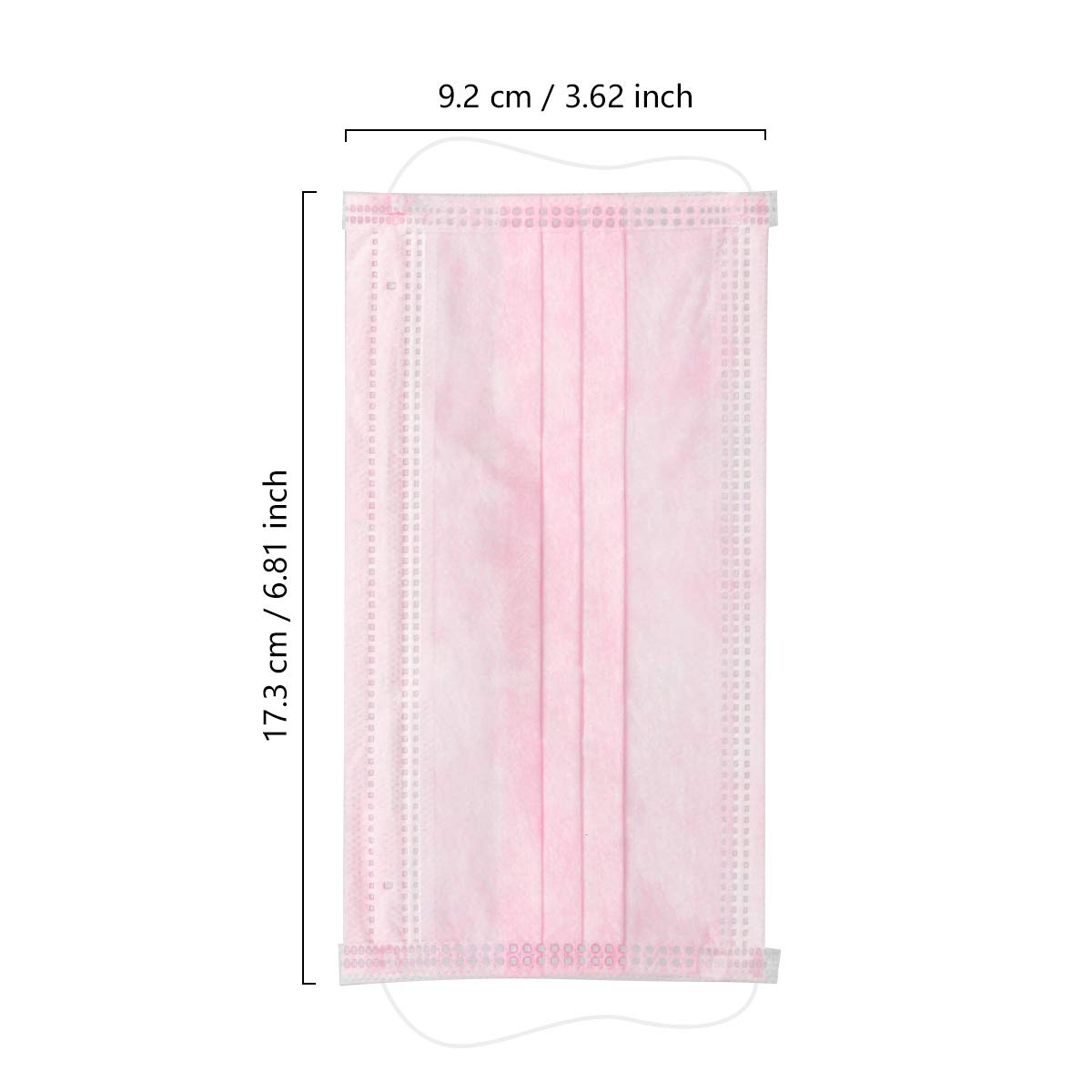 Wecolor Paquete de 120 máscaras faciales desechables con cinta elástica para las orejas, 3 capas transpirables (rosa)