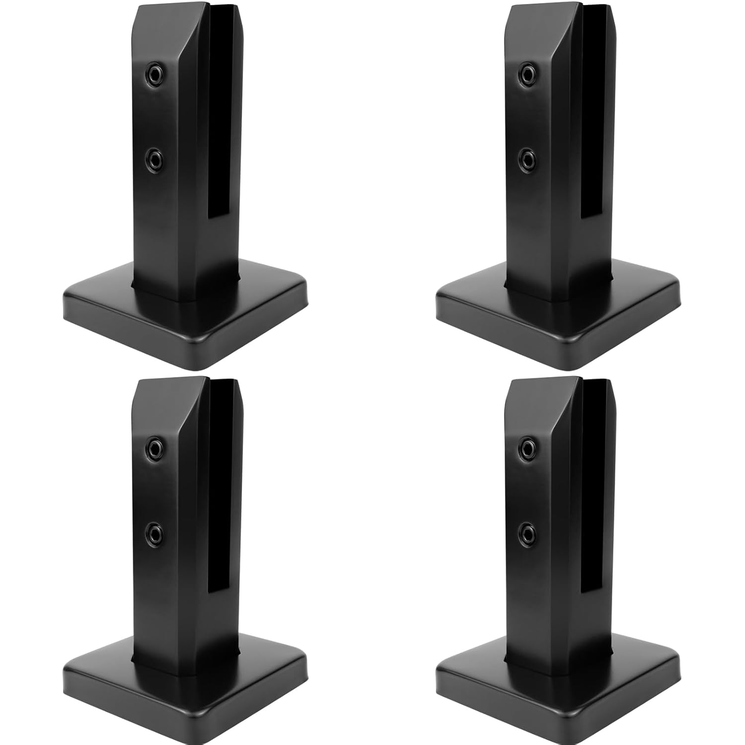 LukLoy SS2205 – Espiga de vidrio para valla de piscina de grado marino, soporte de abrazadera de barandilla de vidrio negro mate para barandilla de