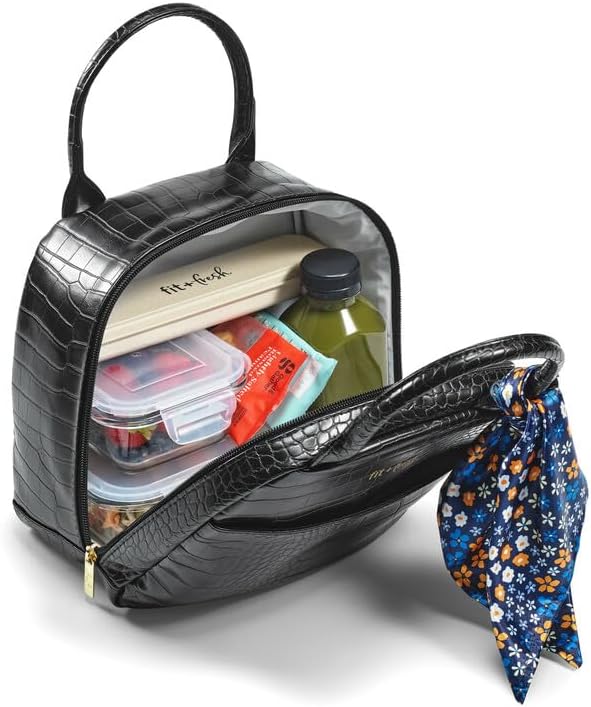Fit & Fresh Bolsa de almuerzo para mujer, bolsa de almuerzo aislada para mujer, para el trabajo, a prueba de fugas y resistente a las manchas,