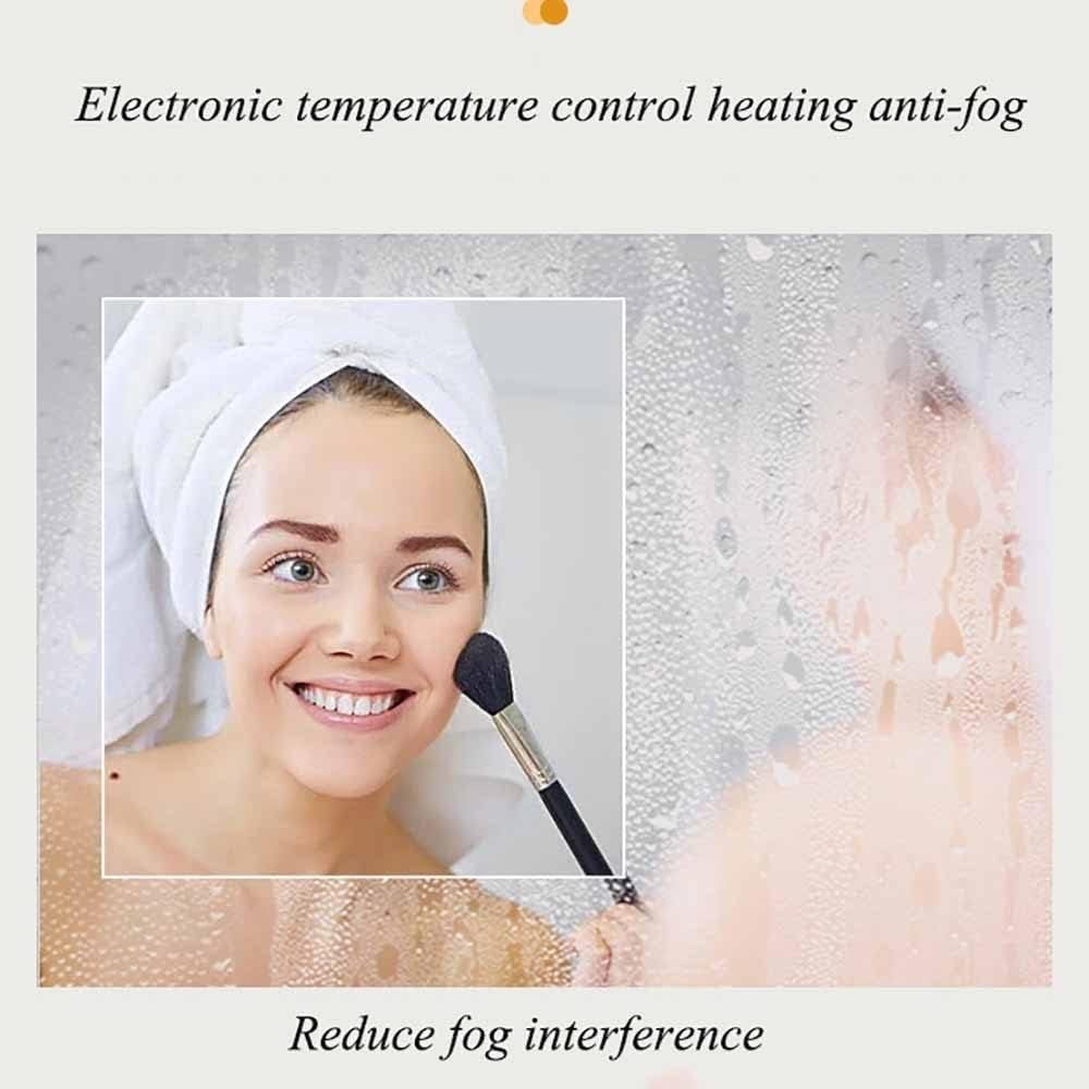 Espejo LED de 40 pulgadas para baño, espejo de tocador de baño antivaho con luces, espejo de pared de media luna, corte izquierdoderecho con botón