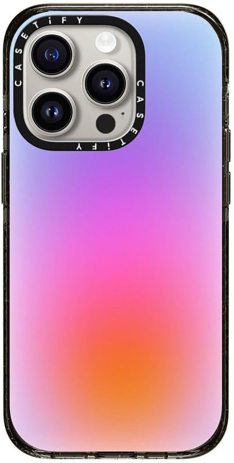 CASETiFY Funda Impact para iPhone 15 Pro 4 veces probada contra caídas de grado militar, protección contra caídas de 8.2 pies  Nube de color – Negro