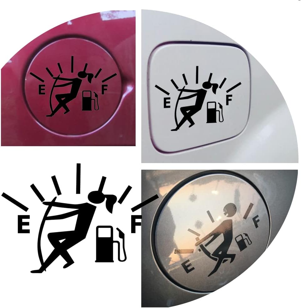 Calcomanías para tapa de tanque de combustible de automóvil, calcomanía para tapa de indicador de combustible de automóvil, calcomanías divertidas