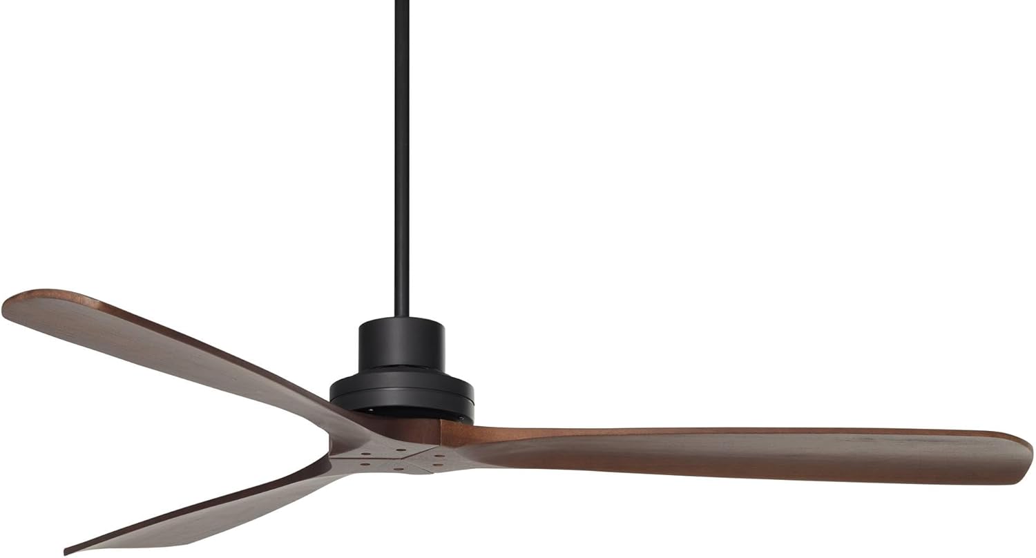 Casa Vieja Delta-Wing XL DC – Ventilador de techo industrial moderno de 66 pulgadas con control remoto negro mate nogal oscuro para sala de estar,