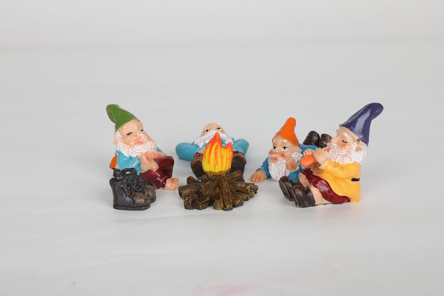 Mini gnomos de jardín, 6 piezas de gnomos de campamento para exteriores, esculturas y estatuas de jardín enano para interiores y exteriores, patio,