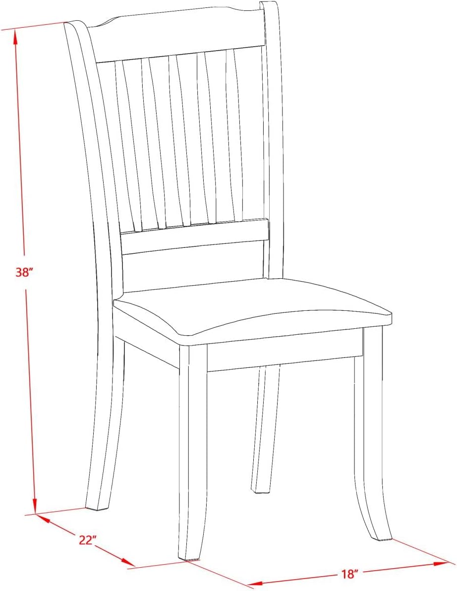 East West Furniture MZDA3-MAH-C Monza – Juego de cocina de 3 piezas para espacios pequeños que contiene una mesa de comedor rectangular con gotas y