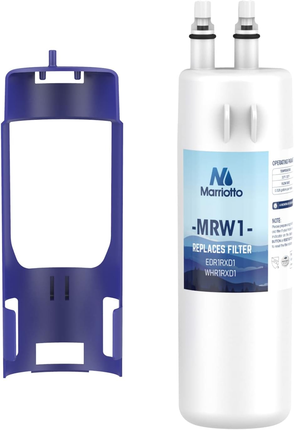 MARRIOTTO Filtro de agua para refrigerador MRW1 compatible con Whirlpool W10295370A, EDR1RXD1, filtro 1, W10295370, P4RFWB, P8RFWB2L, 46-9930,